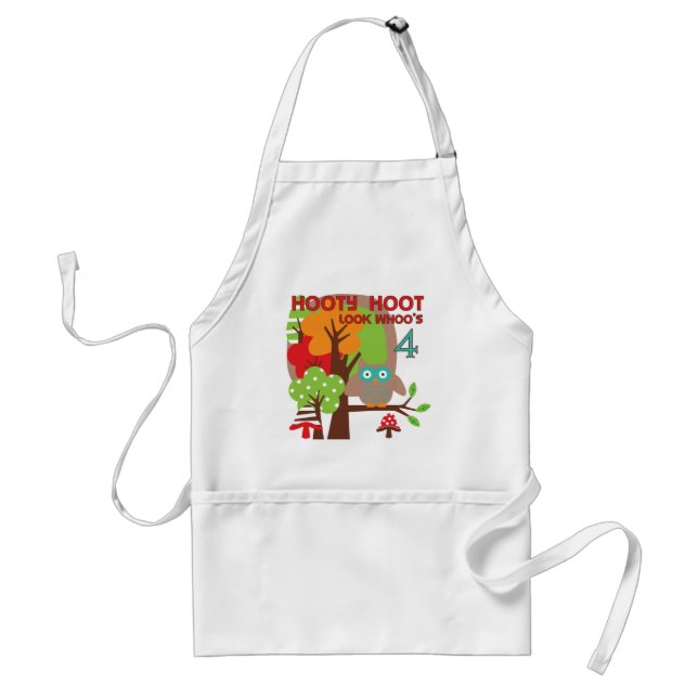 Owl 4th Birthday T shirts and Gifts Standard Apron (Front)