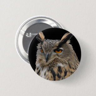 Owl 6 Cm Round Badge
