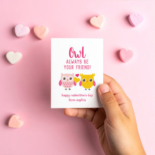 Owl Always Be Your Friend Kids Valentine's Cards