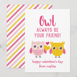 Owl Always Be Your Friend Kids Valentine's Cards
