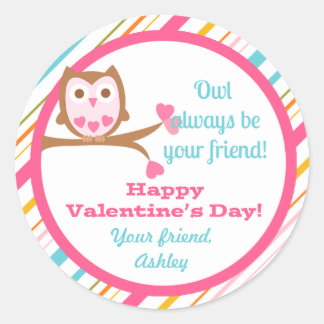 "Owl Always Be Your Friend" Valentine's Sticker