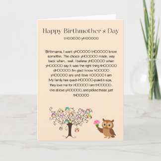 Owl Always Love You Birthmother's Day Card