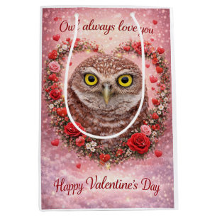 Owl Always Love You: Burrowing Owl Valentine’s Day Medium Gift Bag