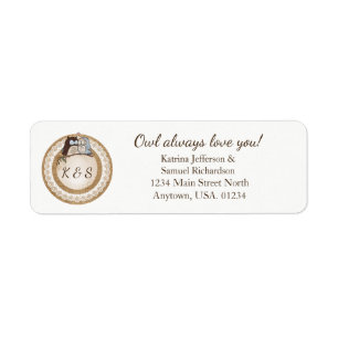 Owl Always Love You Casual Wedding Return Address Label