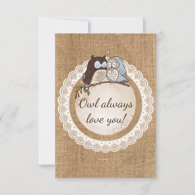 Owl Always Love You Casual Wedding RSVP (Front)