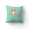 Owl Always Love You Pink Owl On Seafoam Pillow
