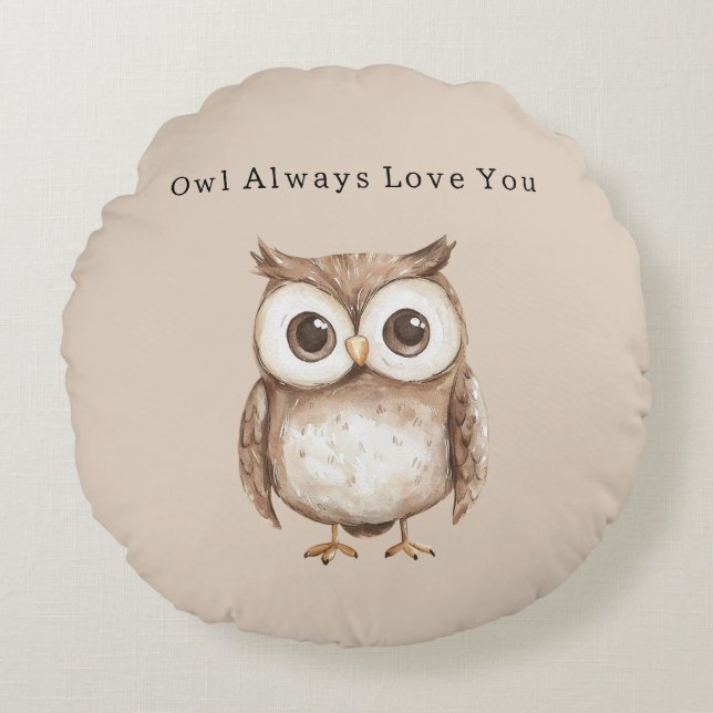 Owl Always Love You Round Cushion (Front)