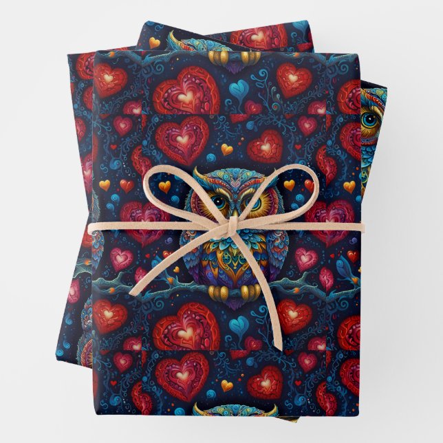 Owl always love you wrapping paper sheet (In situ)
