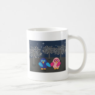 Owl amorously under the trees sulks coffee mug