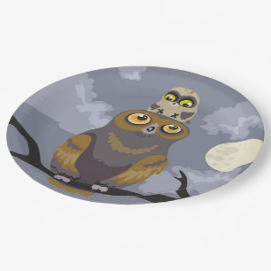Owl and Baby Paper Plate