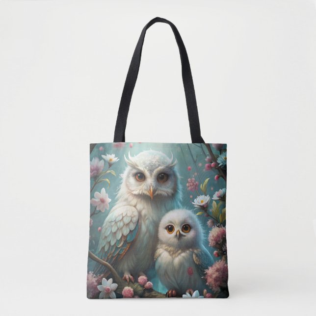 Owl and Baby Tote Bag (Front)
