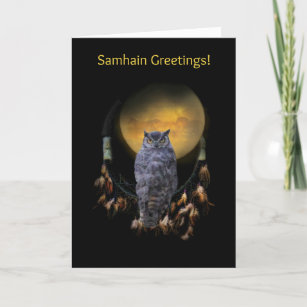 Owl and Dream Catcher Samhain Card