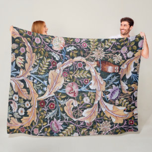 Owl and Flowers, William Morris Fleece Blanket
