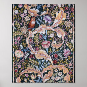 Owl and Flowers, William Morris Poster