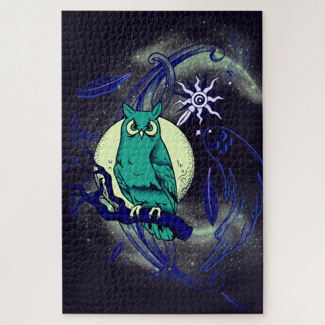 Owl and ghost jigsaw puzzle (Vertical)