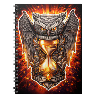 Owl and Hourglass – Hand-Drawn & Digital Art Notebook