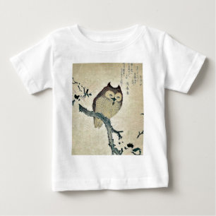Owl and magnolia Ukiyoe Baby T-Shirt