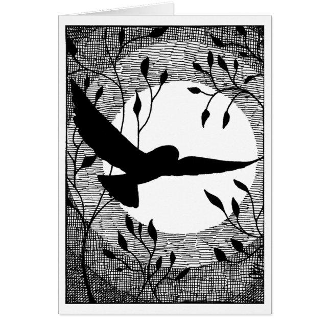 Owl and Moon Cross Hatched (Front)