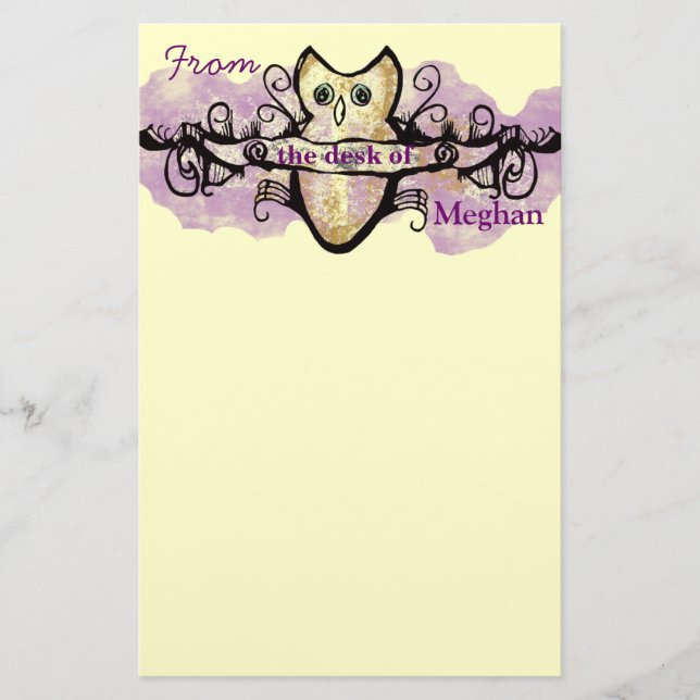 Owl and music bars stationery (Front)