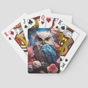 Owl and Roses Playing Cards