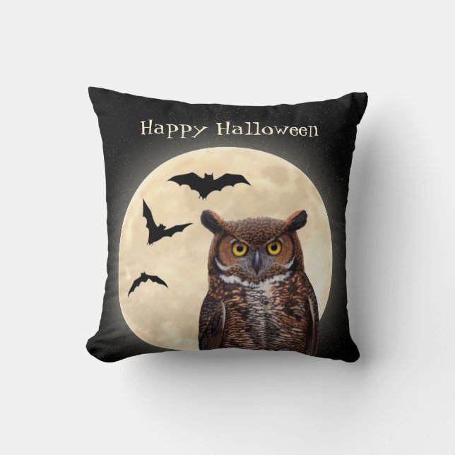 Owl and The Full Moon Cushion (Front)