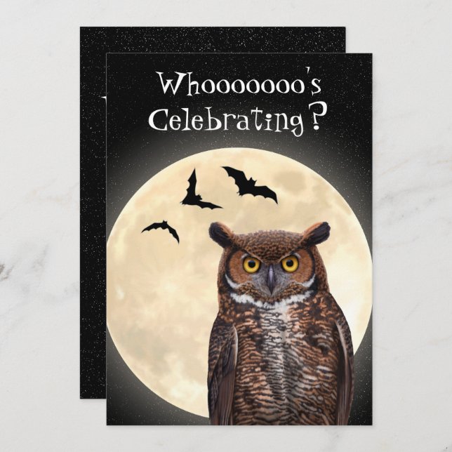 Owl and The Full Moon Invitation (Front/Back)