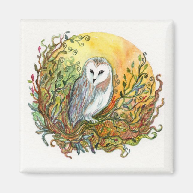 Owl and the Moon Magnet (Front)