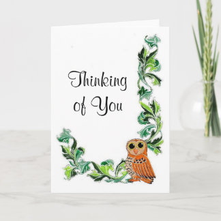Owl and Vine Thinking of You Card