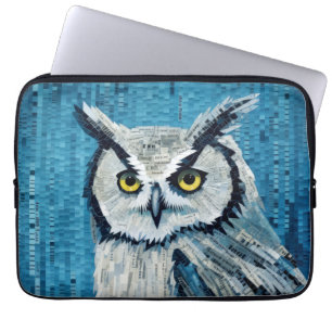 Owl Animal Bird Art Decor Paint Mosaic Laptop Sleeve