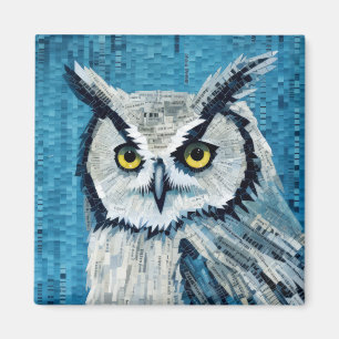 Owl Animal Bird Art Decor Paint Mosaic Magnet