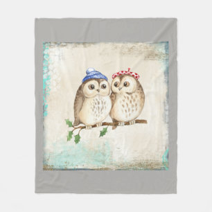 Owl Animal Couple Personalise Destiny Destiny'S Fleece Blanket