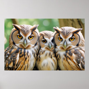 Owl Animal Nature Wildlife Affection Caring Poster