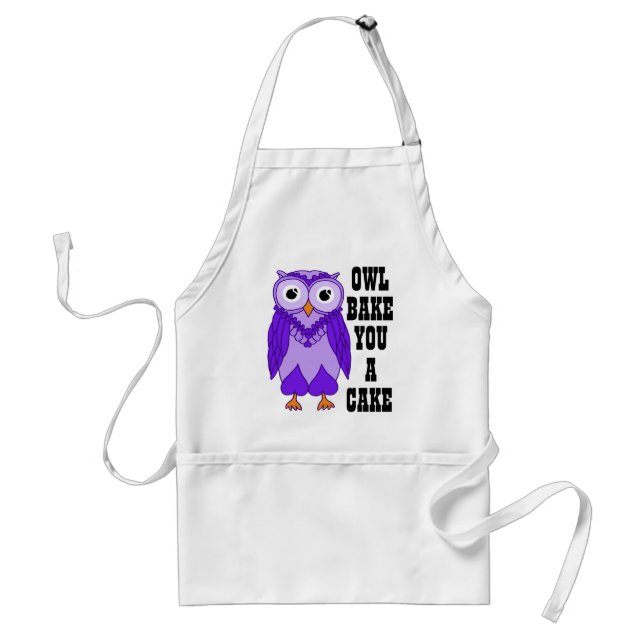 Owl Apron: Purple Standard Apron (Front)