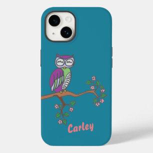 Owl Art at Night Illustration Personalised Case-Mate iPhone 14 Case