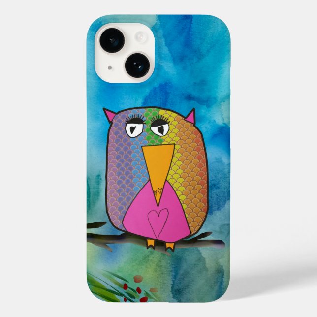Owl "Art by Kids" Case-Mate iPhone Case (Back)