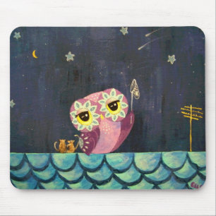 Owl Art - Catch A Falling Star Mouse Pad
