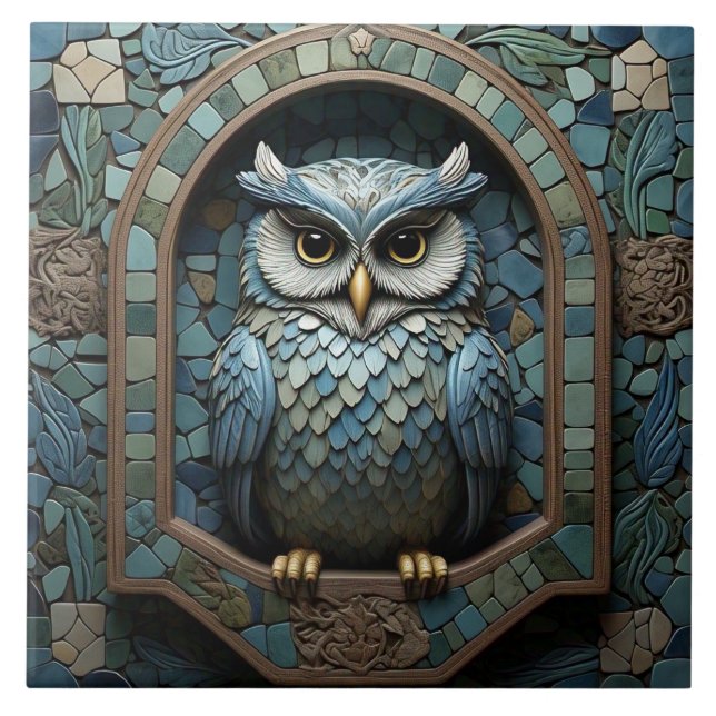 Owl - Arts And Crafts Ceramic Tile (Front)