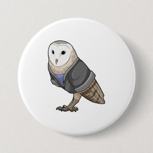 Owl as Secretary 7.5 Cm Round Badge