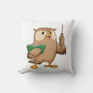 Owl as Teacher with Book & Pointer Cushion