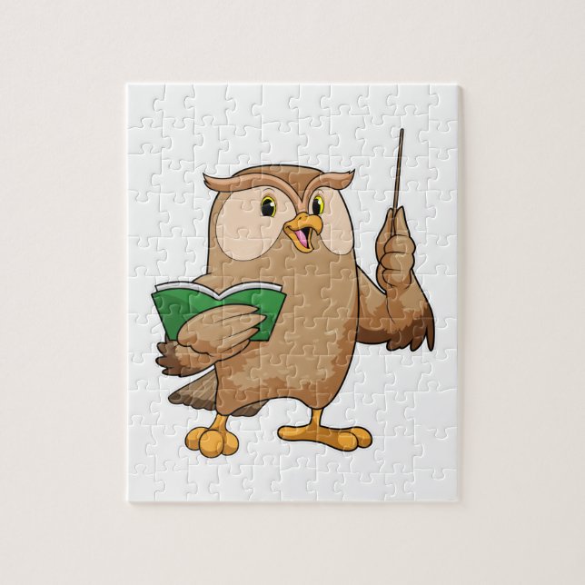 Owl as Teacher with Book & Pointer Jigsaw Puzzle (Vertical)