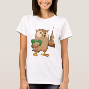 Owl as Teacher with Book & Pointer T-Shirt