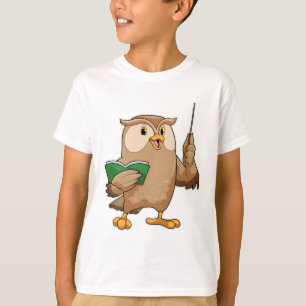 Owl as Teacher with Book & Pointer T-Shirt