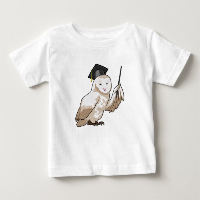 Owl as Teacher with Pointer Baby T-Shirt (Front)