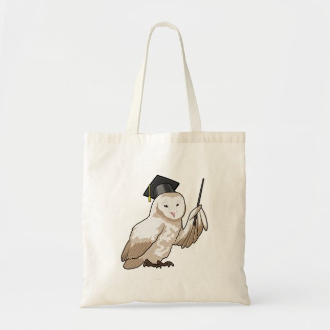 Owl as Teacher with Pointer Tote Bag (Front)