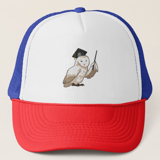 Owl as Teacher with Pointer Trucker Hat (Front)