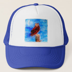 Owl at Night Bird Art Trucker Hat