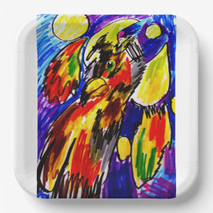 Owl autumn cool paper plate