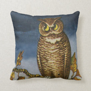 Owl Autumn Leaves Cushion