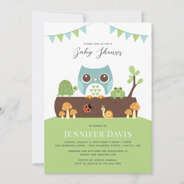 Owl Baby Shower Invitation (Front)