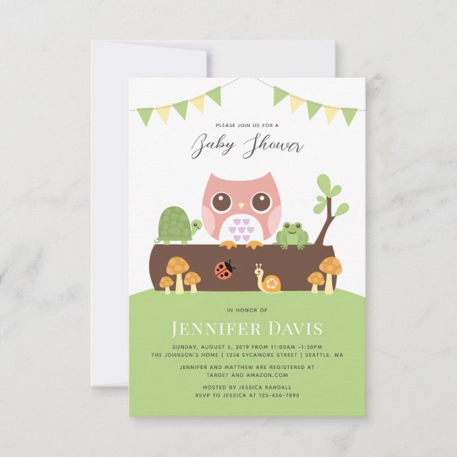 Owl Baby Shower Invitation (Front)